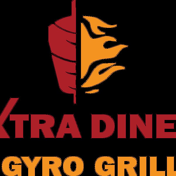 Xtra Diner Gyro Grill logo with a red gyro and orange flames above the text.